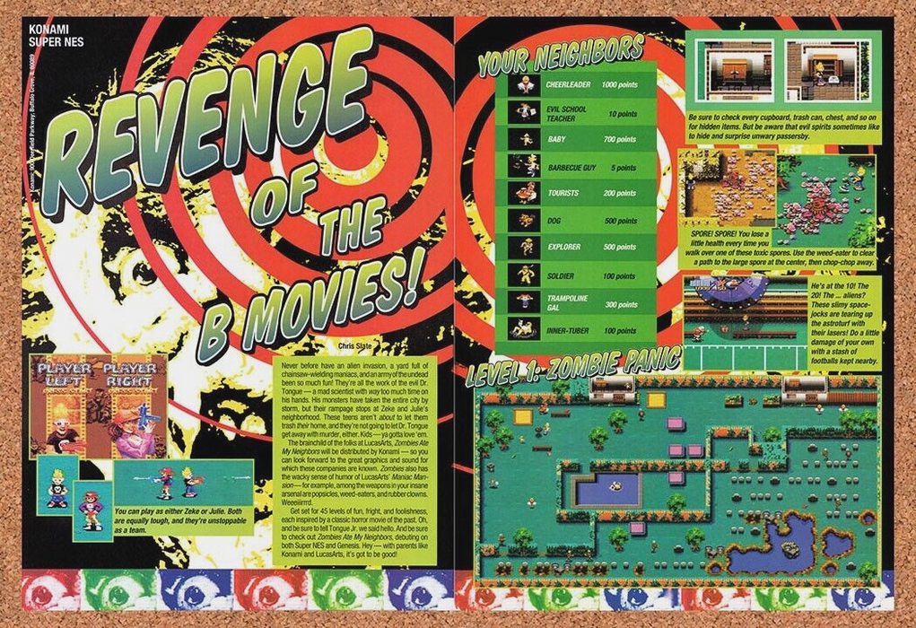 1993 Zombies Ate My Neighbors SNES Original Ad v2 - for just $21.49! 