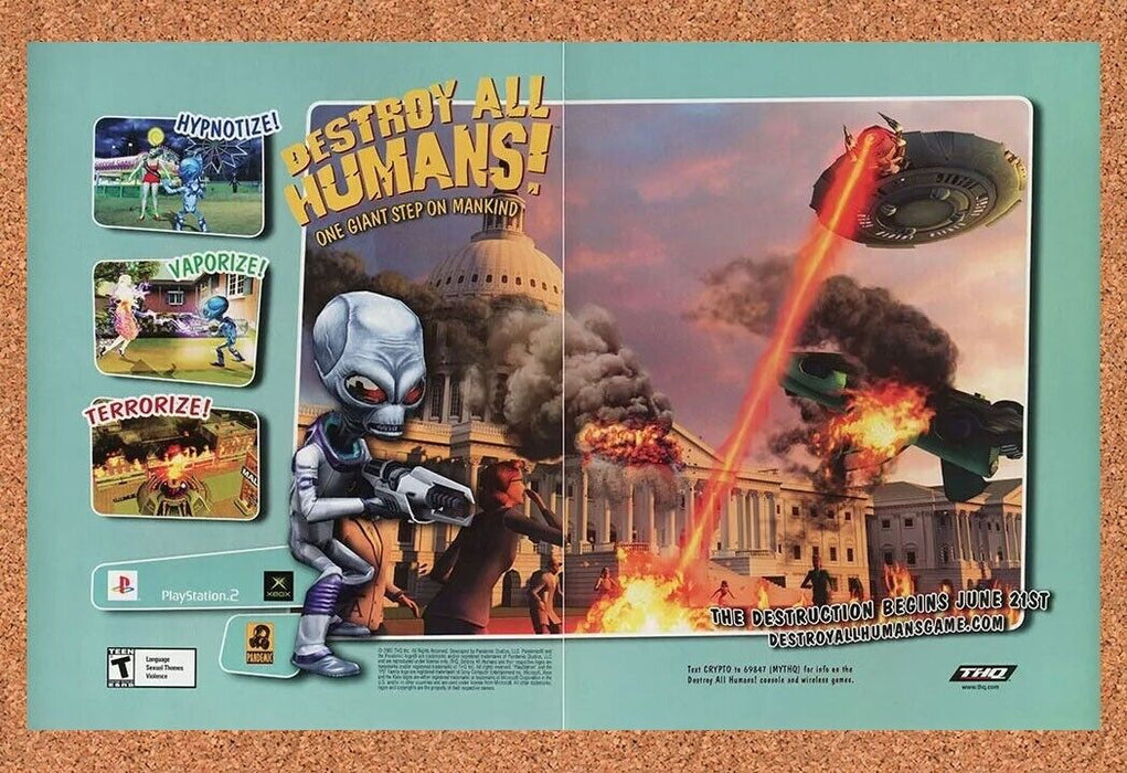 2006 Destroy All Humans Xbox Original Ad v2 - for just $21.49! 
