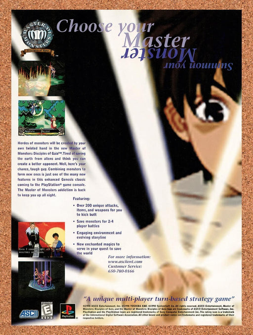 1998 Master Of Monsters PS1 Original Advertisement v1 - for just $19.49! 