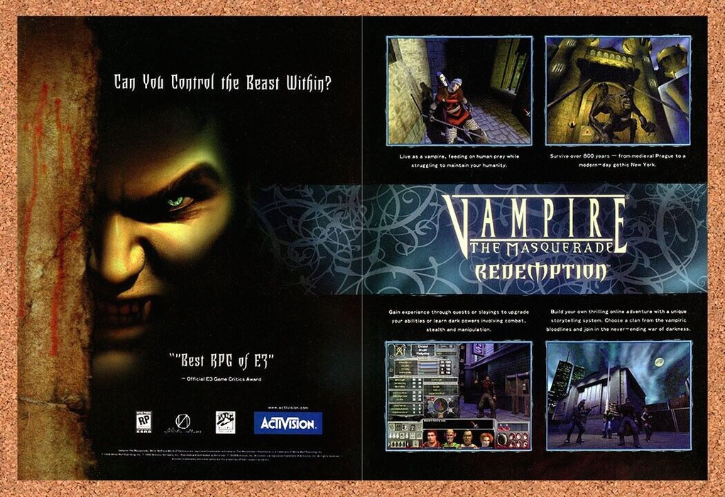2002 Vampire The Masquerade Redemption PC Original Ad v1 - for just $21.49! 
