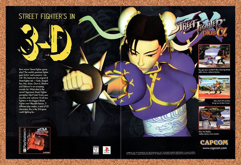 1997 Street Fighter EX Plus Alpha PS1 Original Ad v1 - for just $18.27! 