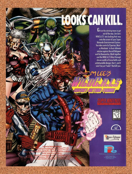 1995 Jim Lees Wild CATS SNES Original Ad v1 - for just $17.99! 
