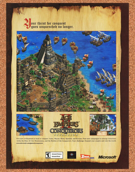 2002 Age Of Empires II Conquerors PC Original Ad v1 - for just $17.99! 