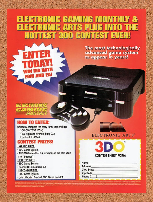 1993 EA 3DO Sweepstakes Original Ad v1 - for just $17.99! 