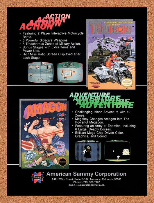 1990 American Sammy Corporation NES Games Original Ad v2 - for just $17.99! 