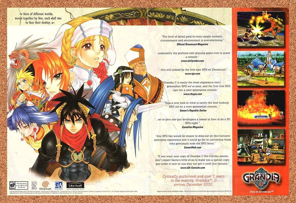 2001 Grandia II Dreamcast Original Ad v1 - for just $21.49! 