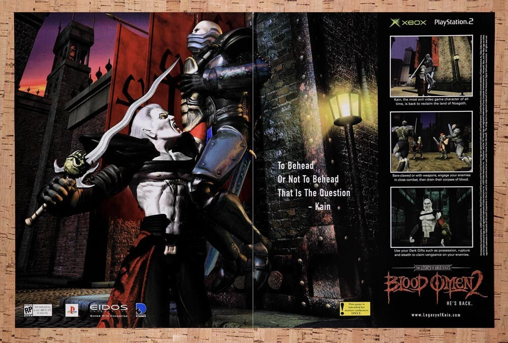 2001 Legacy Of Kain Blood Omen 2 PS2 Original Ad v3 - for just $21.49! 