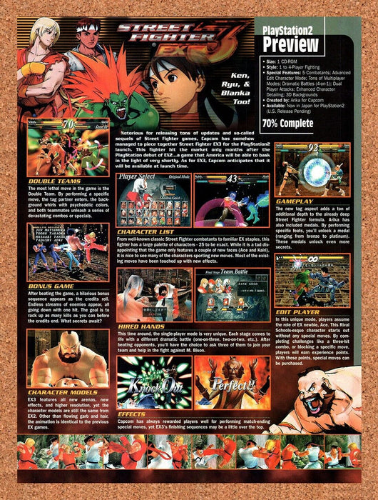 2002 Street Fighter EX3 PS2 Original Ad - for just $17.99! 