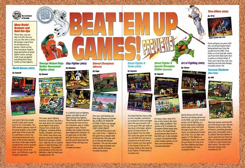 1993 Beat Em Up Games Previews Original Ad v1 - for just $21.49! 