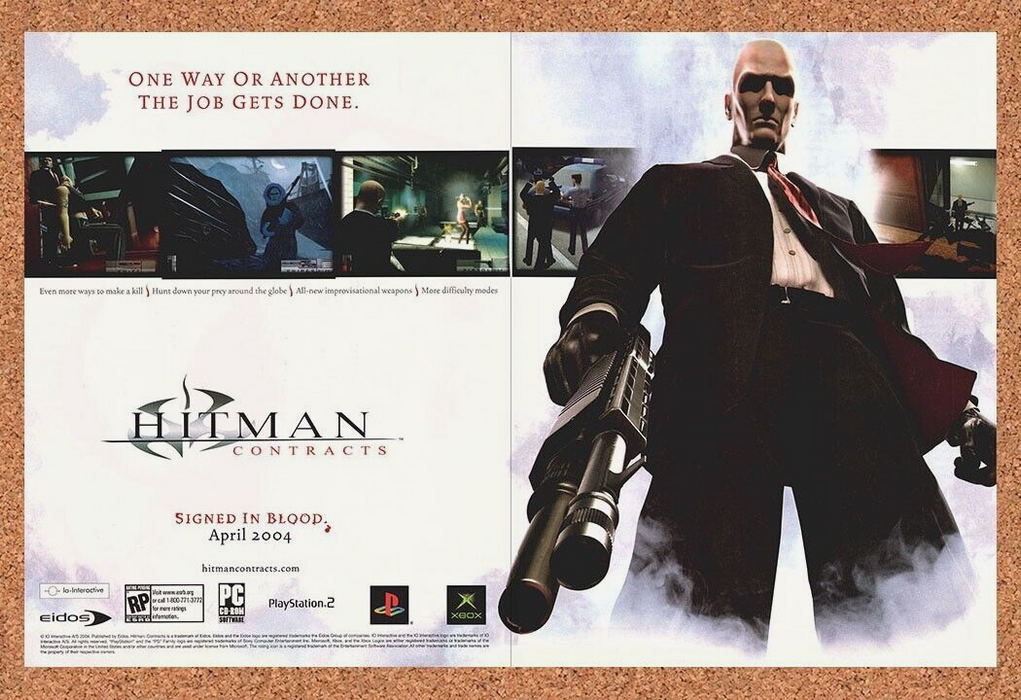 2004 Hitman Contracts PS2 Original Ad - for just $21.49! 