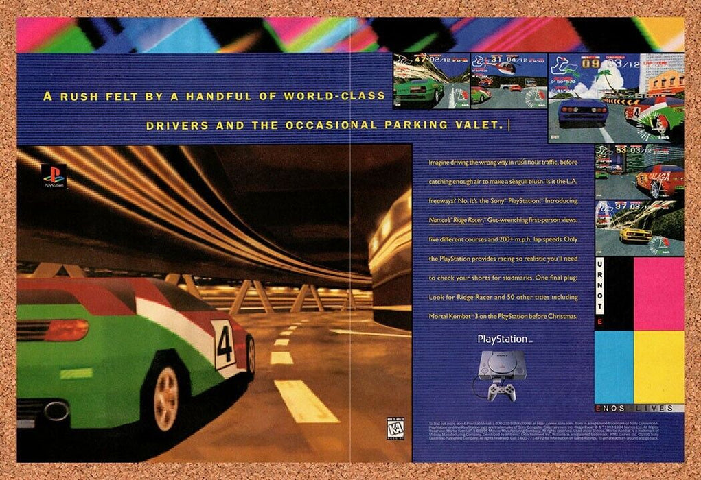 1995 Ridge Racer PS1 Original Ad v2 - for just $21.49! 