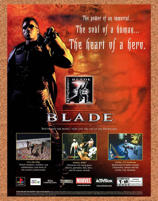 2003 Blade PS1 Original Marvel Video Game Ad - for just $17.99! 