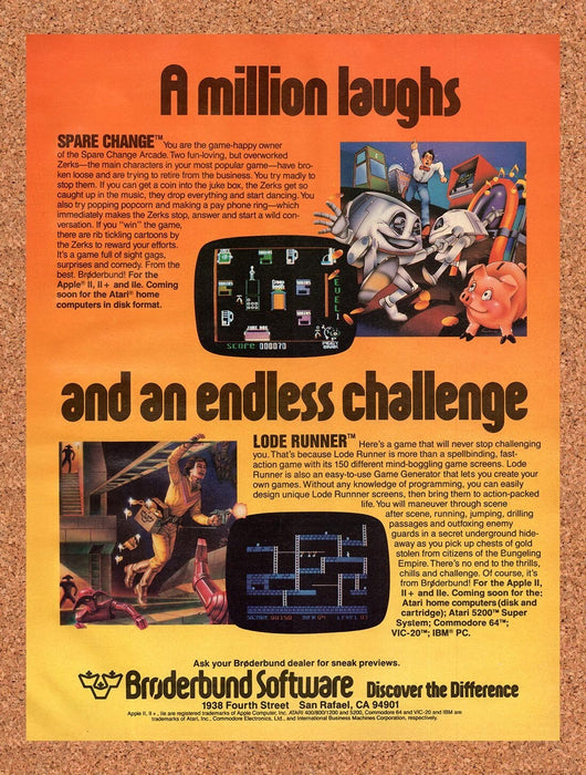 1983 Broderbund Spare Change Commodore 64 Games Original Ad v2 - for just $17.99! 