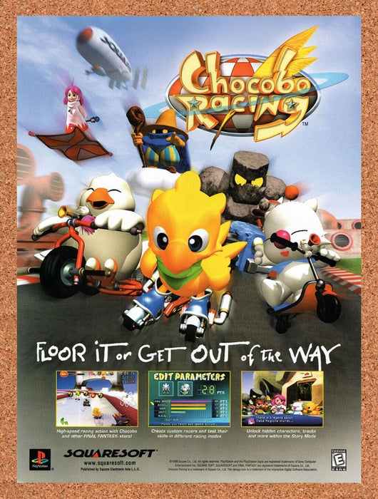 1999 Chocobo Racing PS1 Original Ad v1 - for just $17.99! 