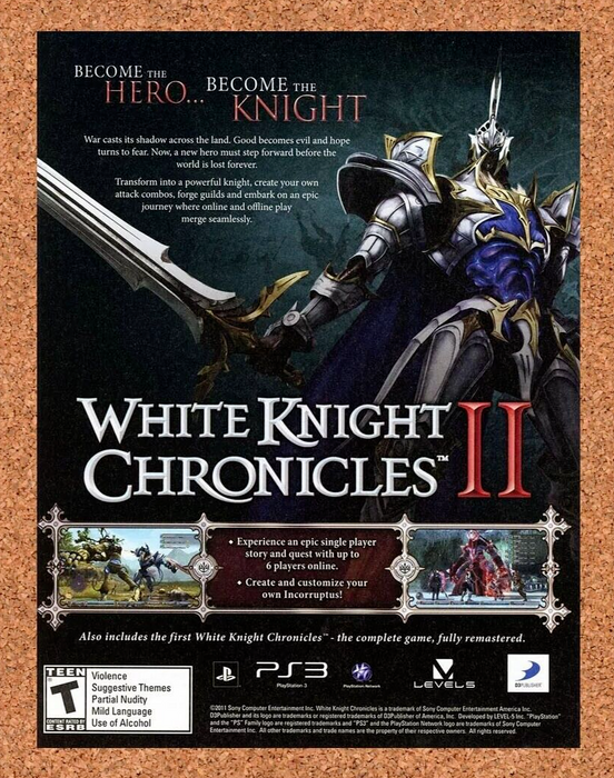 2012 White Knight Chronicles II PS3 Original Ad - for just $17.99! 