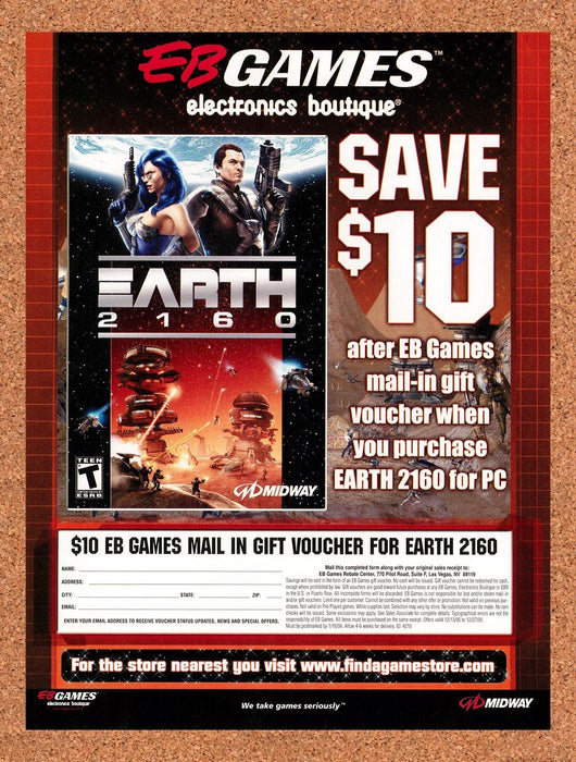 2006 Earth 2160 EB Games Original Ad v2 - for just $19.49! 
