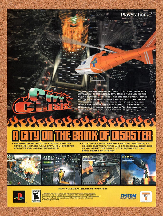 2001 City Crisis PS2 Original Ad v1 - for just $17.99! 