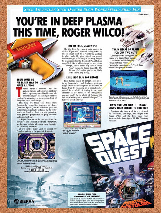 1989 Space Quest 3 The Pirates Of Pestulon MS-DOS Original Ad v1 - for just $18.99! 