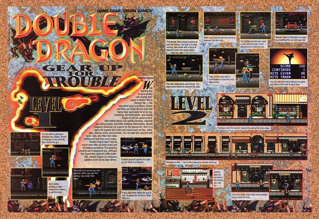 1993 Double Dragon Game Gear Original Ad v3 - for just $21.49! 