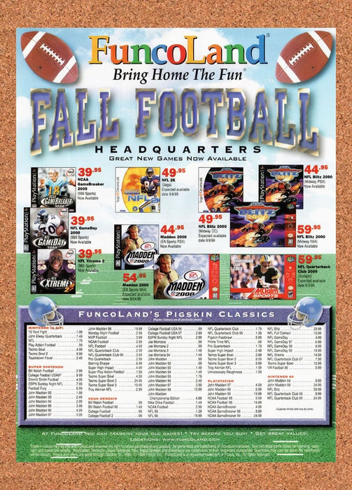 1999 FuncoLand Sports Games Original Ad v13 - for just $17.99! 
