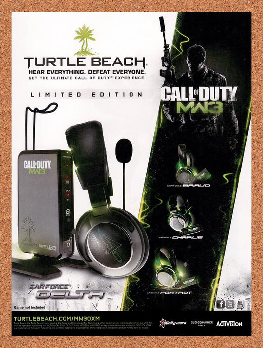 2011 Call Of Duty Modern Warfare 3 Turtle Beach Headset Original Ad v1 - for just $17.99! 