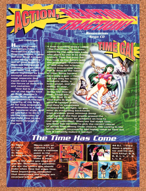 1993 Time Gal Sega CD Original Ad v2 - for just $17.99! 