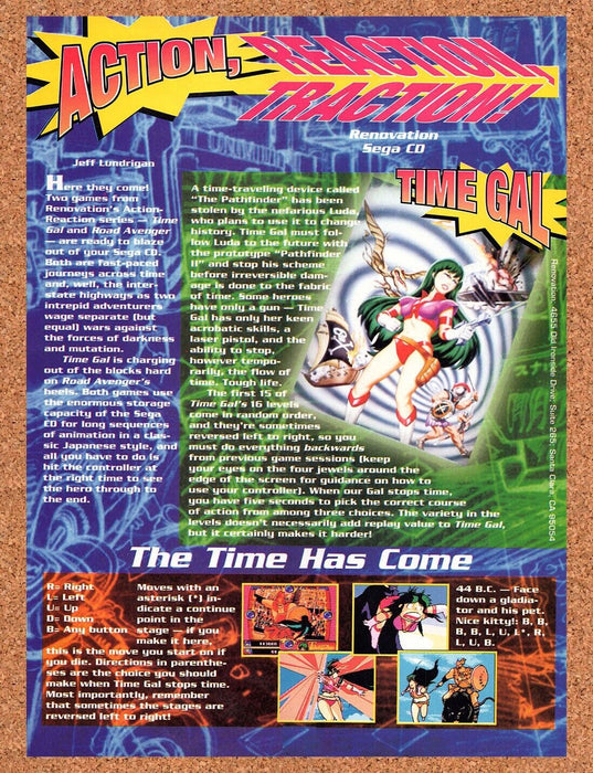 1993 Time Gal Sega CD Original Ad v2 - for just $17.99! 