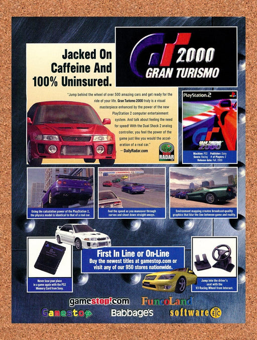 2000 Gran Turismo 2000 FuncoLand Original Advertisement v1 - for just $19.49! 