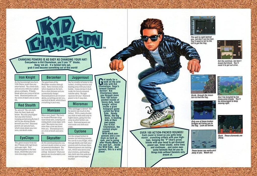 1992 Kid Chameleon Genesis Original Ad v1 - for just $21.49! 