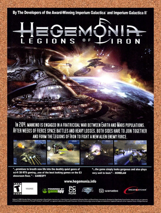 2002 Hegemonia Legions Of Iron PC Original Ad v1 - for just $17.99! 