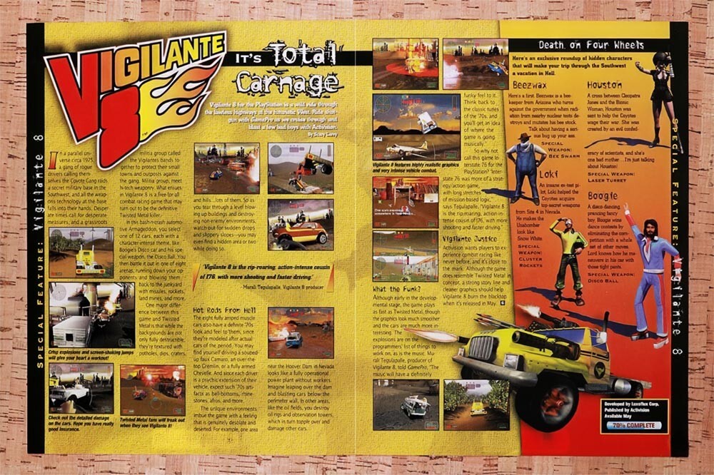 1998 Vigilante 8 PS1 Original Ad v2 - for just $21.49! 