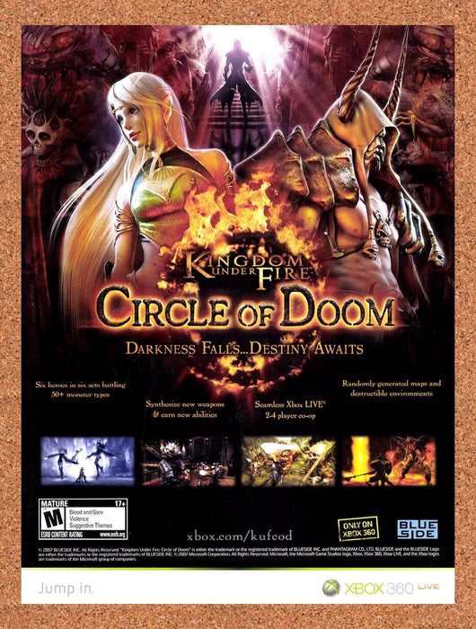 2008 Kingdom Of Fire Circle Of Doom Xbox 360 Original Ad v1 - for just $17.99! 