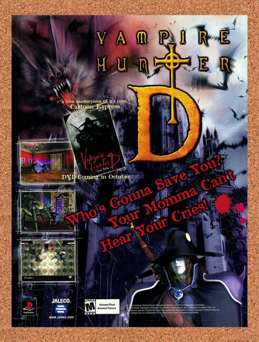 2000 Vampire Hunter D PS1 Original Advertisement v1 - for just $19.49! 