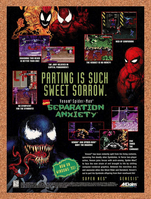 1996 Separation Anxiety SNES Original Ad v1 - for just $17.99! 