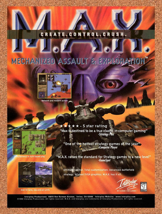 1997 Max Mechanized Assault & Exploration PC Original Ad v1 - for just $17.99! 