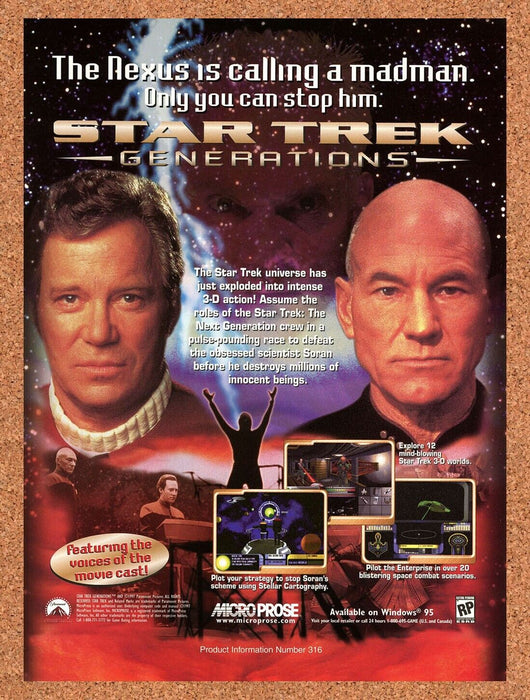 1999 Star Trek Generations PC Original Ad v2 - for just $17.99! 