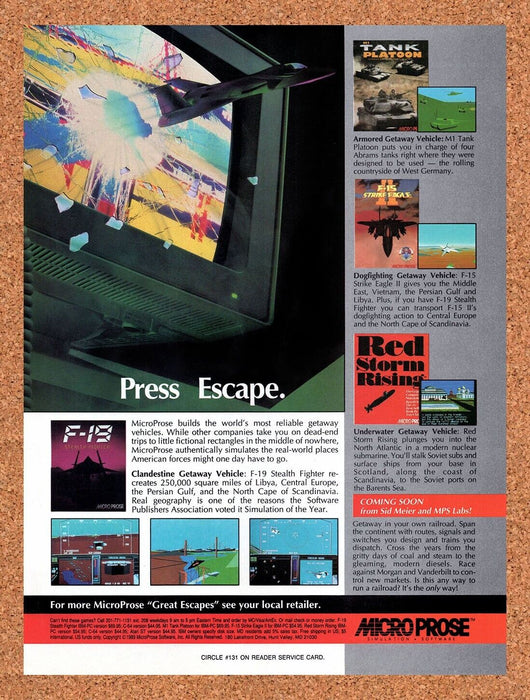 1990 Microprose NES Games Original Ad v4 - for just $17.99! 