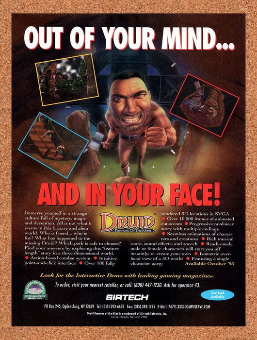 1995 Druid Daemons Of The Mind PC Original Ad - for just $17.99! 