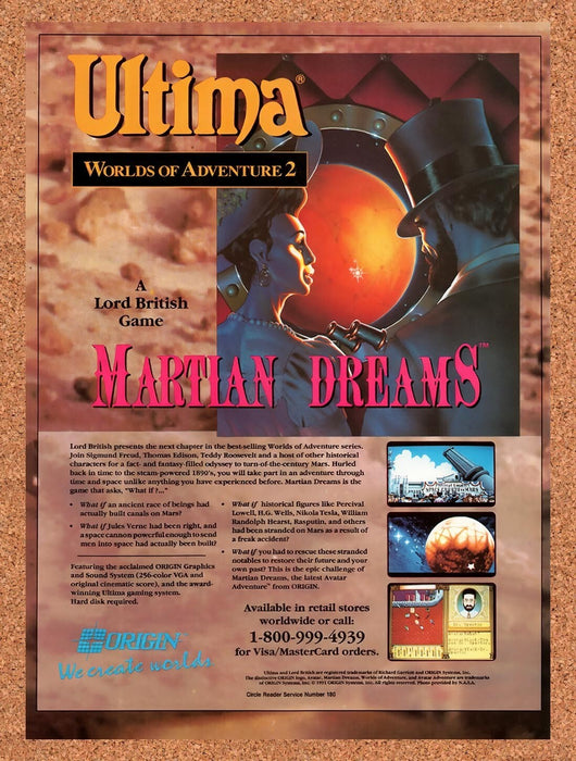 1991 Ultima Worlds Of Adventure 2 Martian Dreams MS-DOS Original Ad v1 - for just $18.49! 