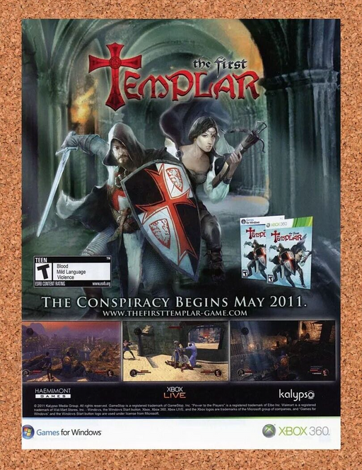 2012 The First Templar Xbox 360 Original Ad - for just $17.99! 