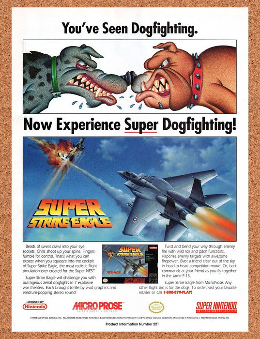 1993 Super Strike Eagle SNES Original Ad v1 - for just $17.99! 