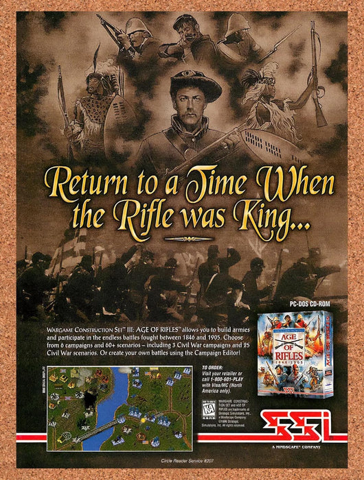 1996 Wargame Construction Set 3 Age Of Rifles PC Original Advertisement v1 - for just $19.49! 