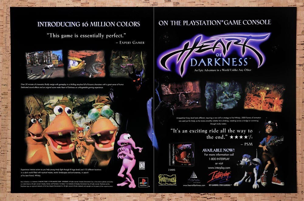 1998 Heart Of Darkness PS1 Original Ad v2 - for just $21.49! 