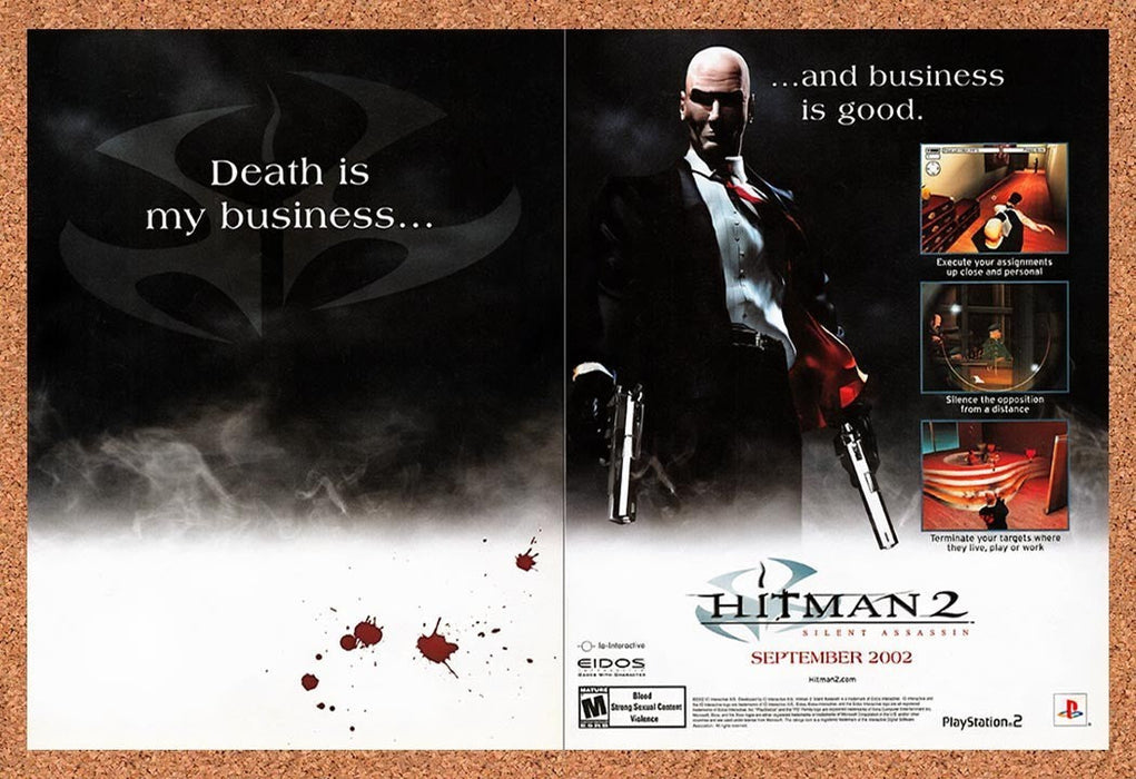 2002 Hitman 2 Silent Assassin PS2 Original Advertisement v3 - for just $23.99! 