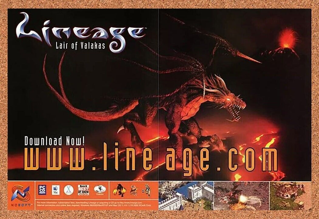 2004 Lineage Lair Of Valakas PC Original Ad v2 - for just $22.49! 