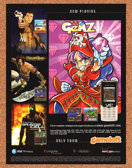 2004 Original Gemz Mobile GameLoft Ad - for just $17.99! 