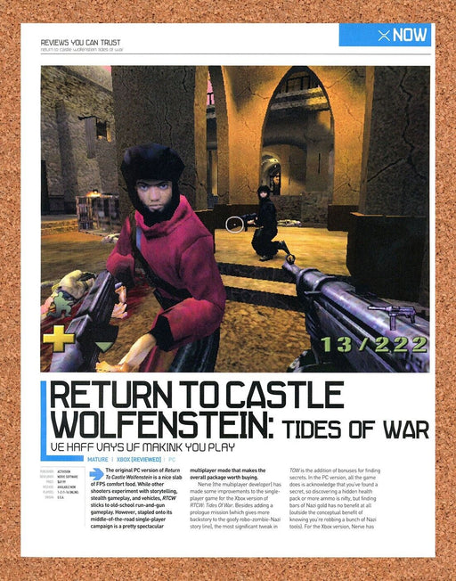 2004 Return To Castle Wolfenstein Xbox Original Ad v1 - for just $17.99! 