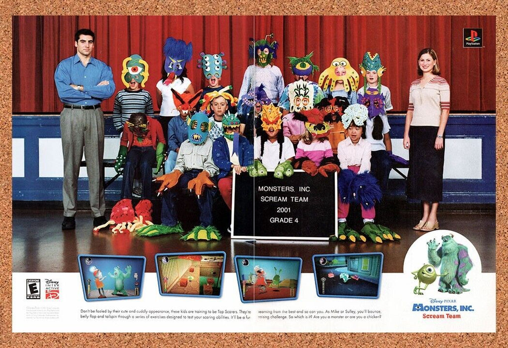 2002 Monsters Inc Scream Team PS1 Original Ad - for just $21.49! 