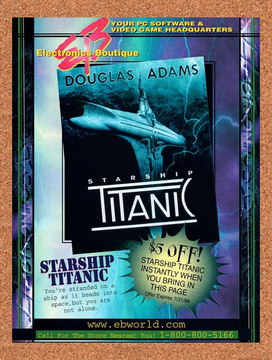 1998 Starship Titanic EB Games Original Advertisement v2 - for just $19.49! 