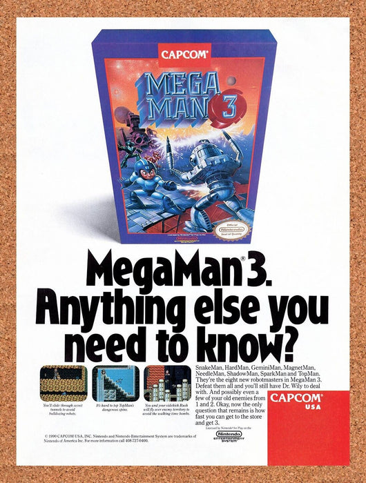 1991 Mega Man 3 NES Original Ad v2 - for just $17.99! 